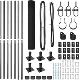 vidaXL zavarena ograda s 7 flanged stupovima Siva 0.8x10 m Čelik | shoptok.hr