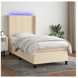 vidaXL Krevet box spring s madracem LED krem 80 x 200 cm od tkanine Cijene