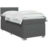  Boxspring krevet s madracem Tamnosiva 80 x 200 cm Tkanina - Tamnosiva 80 x 200 cm Dizajn s rombovima | shoptok.hr