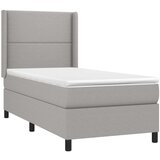  Krevet box spring s madracem LED svjetlosivi 80x200 cm tkanina | shoptok.hr
