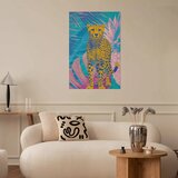  Plakat - Exotic Leopard - colorful portrait of a cheetah against tropical leaves 29.7x42 Bez okvira | shoptok.hr