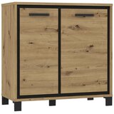MID.YOU Komoda Trondheim, Barva Hrasta, Črna | Shoptok.si