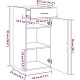 vidaXL Komoda dimljeni hrast 45x42,5x93 cm inženirski les | Shoptok.si