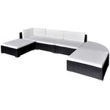  6-dijelna vrtna garnitura od poliratana s jastucima crna | shoptok.hr