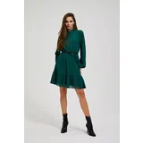 Moodo Dress with a flared bottom and belt