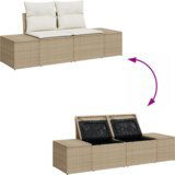  Vrtna garnitura - 10-dijelni set vrtnih sofa s jastučićima Bež Poli Ratan Akacija | shoptok.hr