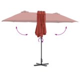  Vrtni suncobran Terakota 380 x 196 x 235 cm | shoptok.hr