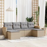  The Living Store Vrtna sedežna garnitura 6-delna z blazinami bež poli ratan - Vrtna Sedežna Garniture, (21475190) | Shoptok.si