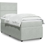 vidaXL Box spring postelja z vzmetnico svetlo siva 90x200 cm žamet Cene