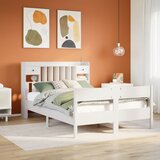 vidaXL Krevet s regalom z knjige bez madraca bijeli 160x200cm borovina Cijene