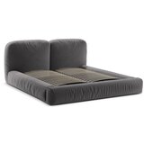 Micadoni Siva oblazinjena zakonska postelja s prostorom za shranjevanje z letvenim dnom 200x200 cm Martina – | Shoptok.si