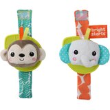 Bright Starts Wrist Pals Toy ropotuljica za na roko z grizljajočim delom Monkey & Elephant 0 m+ 2 kos | Shoptok.si