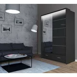 Arkos meble Garderobna omara z drsnimi vrati Sycylia LED 150 - črna