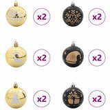  Set Božićnih Ukrasnih Kuglica 40 pcs Crna i zlatna Plastika | Eponuda.com