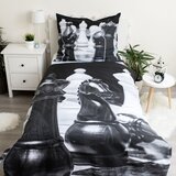 Jerry Fabrics Crno-bijela pamučna dječja posteljina za krevet za jednu osobu 140x200 cm Chess – | shoptok.hr