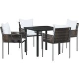  Vrtni set za objed 5 kom. Smeđa i crna PE ratan | shoptok.hr