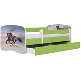 MID.YOU Dječji krevet Dreamy trkaći konj 160x80 sa madracem s ladicom Zelena | shoptok.hr