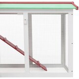 Vanjski veliki kavez za zečeve crveno-bijeli 145x45x84 cm drvo | shoptok.hr