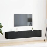  Set TV komoda Zidne 2 pcs Crni hrast Konstruirano drvo | shoptok.hr