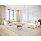 Mazzini Sofas Bež žametna kotna sedežna garnitura v obliki črke "U" (levi kot) Vanda – | Shoptok.si