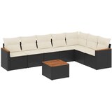  8-dijelni set vrtnih sofa od poliratana s jastucima crni | shoptok.hr