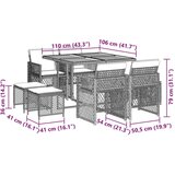 vidaXL 9-dijelni vrtni blagovaonski set sivi od poliratana | shoptok.hr