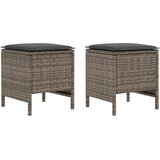  Vrtni otoman 2 Komad Siva i tamno siva 38 x 38 x 45 cm PE ratan | shoptok.hr