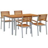  5-dijelni set stolica i stola za vrt od čvrstog drva akacije i metala | shoptok.hr