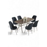Hanah home Set trpezarijskog stola i stolica (7 delova) Lena Anthracite Chrome | Eponuda.com