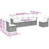  6-dijelni set vrtnih sofa od poliratana s jastucima smeđi | Eponuda.com