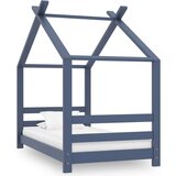  Otroški posteljni okvir siv iz trdne borovine 70x140 cm | Shoptok.si