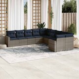  10-dijelni set vrtnih sofa od poliratana s jastucima sivi | shoptok.hr