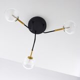 Jupiter 2039 - Luster na šipci BURANO 3xG9/10W/230V crna/zlatna/prozirna | Eponuda.com