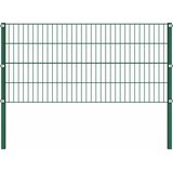  Ogradni panel sa stupovima od željeza 694,5 x 80 cm zeleni | shoptok.hr