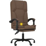  Masažni pisarniški stol rjavo blago, (21377150) | Shoptok.si