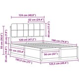  Posteljni okvir z oblazinjenim vzglavjem Črna 120 x 190 cm, (5000104372) | Shoptok.si