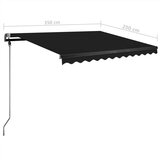  Samostojeća tenda na ručno uvlačenje 350 x 250 cm antracit | shoptok.hr
