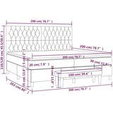  Box spring postelja z vzmetnico črn 200x200 cm blago, (20761186) | Shoptok.si