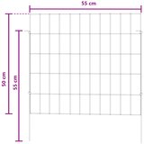  Ograda za vrt s kolčićima 24 pcs 55 x 50 cm Mesh Srebrna | Eponuda.com