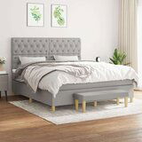  Box spring postelja z vzmetnico svetlo siva 160x200 cm žamet, (20789025) Cene