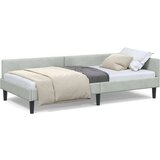 vidaXL Kotni posteljni okvir z vzglavjem Svetlo siva 90 x 200 cm | Shoptok.si