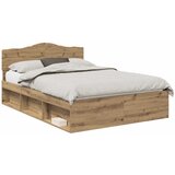vidaXL konstrukcija postelje oreh 150 x 200 cm masivno borovo les, (5000102589) | Shoptok.si
