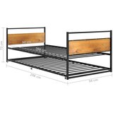  Okvir kreveta na razvlačenje crni metalni 90 x 200 cm | Eponuda.com