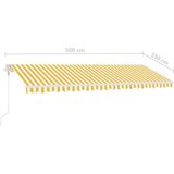 vidaXL Avtomatska tenda LED + senzor 500x350 cm rumena/bela | Shoptok.si