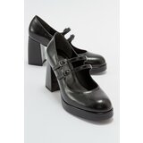 LuviShoes OREAS Women's Black Patterned Heeled Shoes Cene