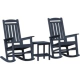 vidaXL 3 delna zunanja garnitura mornarsko modra HDPE | Shoptok.si
