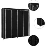 The Living Store Garderobna omara s 4 predelki črna 175x45x170 cm - Garderobna Omara, (21434286) Cene
