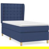 vidaXL Box spring postelja z vzmetnico modra 90x200 cm blago, (20895965) Cene