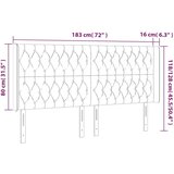 vidaXL LED posteljno vzglavje črno 183x16x118/128 cm žamet | Shoptok.si
