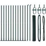 vidaXL heksagonalna ograja Zelena 0.8x25 m Jeklo, ograjni stebri s podstavki 13 kos Ø32mm 90cm Galvanizirano jeklo Cene